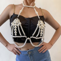 HotStonefans ใหม่เซ็กซี่หรูหราเลียนแบบไข่มุก Body Chain Harness สำหรับผู้หญิงฤดูร้อน Handmade เอวบิกินี่ ชุดชั้นในเครื่องประดับ