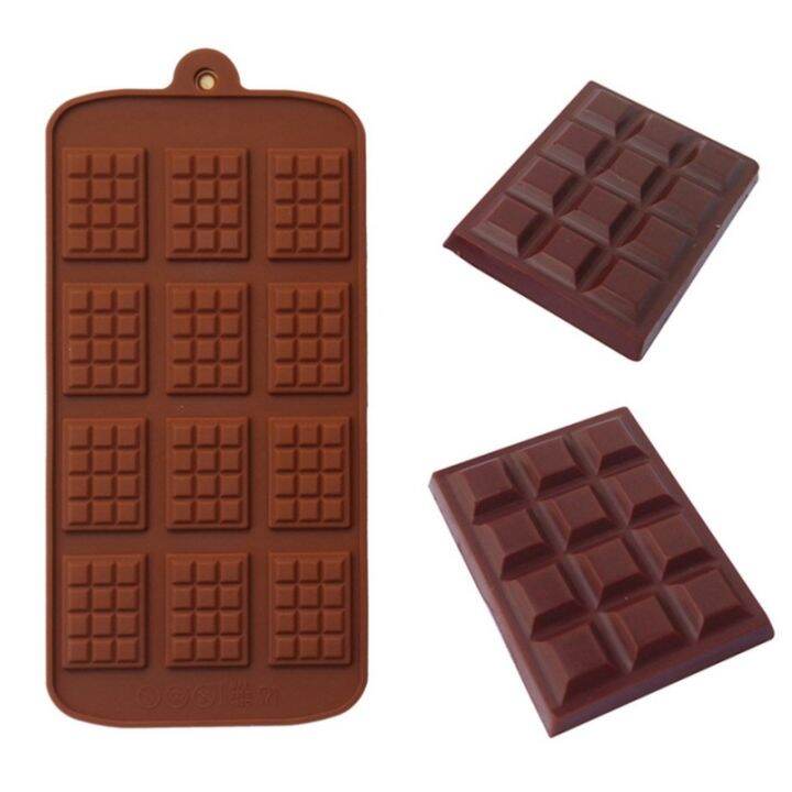 12-even-chocolate-mold-silicone-fondant-waffles-molds-bar-mould-decoration-tools-baking-accessories