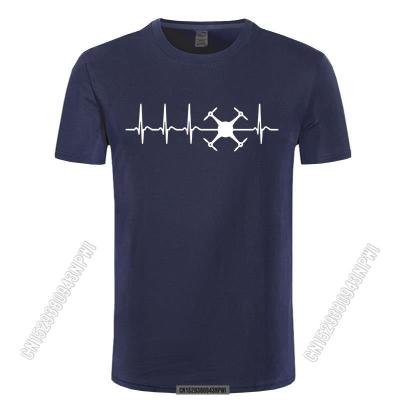 2022 Evolution Ekg Heartbeat Drohne Drone Cotton T-Shirt June July August New Style Stylish Chic Pilot Men T Shirt Tee Tops