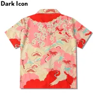 Dark Icon Crane เสื้อโปโลแขนสั้นสไตล์วินเทจสําหรับผู้ชาย