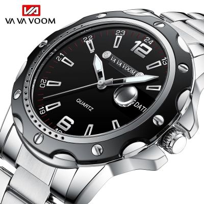 VAVA VOOM Top Brand Watch Men Stainless Steel Business Date Clock Waterproof Luminous Watches Mens Luxury Sport Quartz Watch
