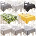【Table Cloth】Linen ผ้าผ้าปูโต๊ะกันฝุ่นสี่เหลี่ยมผืนผ้าพืชลายผ้าคลุมโต๊ะหลายขนาด. 