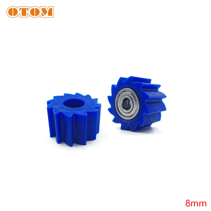 Otom 2 Pcs Motorbike Chain Rollers (Cartilated) Tension Roller Wheel