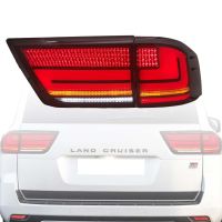 2ชิ้นไฟท้ายสำหรับ TOYOTA Land Cruiser LC300 2021สีดำไฟท้าย LED อุปกรณ์เสริมรถยนต์