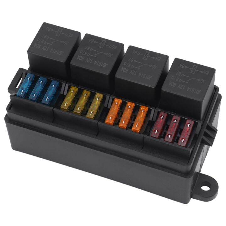 12-way-blade-fuse-holder-box-with-spade-terminals-and-fuse-4pcs-4pin-12v-80a-relays-for-car-truck-trailer-and-boat