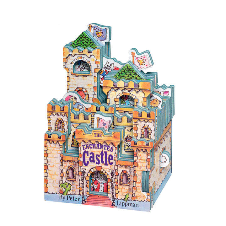 english-original-mini-house-mini-castle-the-enchanted-castle-sleeping-beauty-cat-princess-mini-house-series-fantasy-castle-toy-book-cardboard-modeling-book