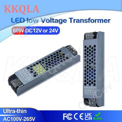 QKKQLA 60W DC12V/24V 5.0A 2.5A Ultra Thin LED Power Supply Lighting Transformers Adapter Switch 60W AC100-265V For LED Strips