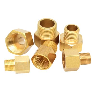 Brass Pipe Hexagon Quick Connector Water Gas Internal Thread To External Thread M14 1/8 1/4 3/8 1/2 3/4 Conversion Copper Adapte