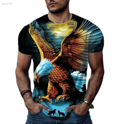 2023 Eagle Mens Digital Printing T-shirt Short Sleeve Fun Pattern Summer Loose Mens Extra Large T-shirt Unisex