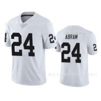 ✁☜ NFL Football Jersey Raiders 24 White Raiders Johnathan Abram Jersey