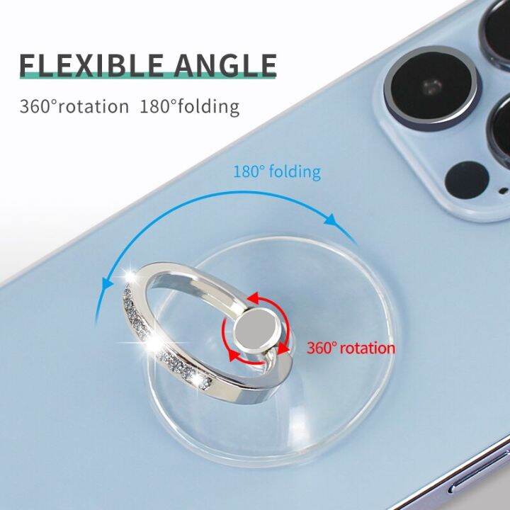 cell-phone-ring-holder-stand-diamond-transparent-finger-grip-clear-360-degree-rotation-kickstand-compatible-iphones-ring-grip