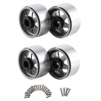 4Pcs 1.9 Inch Metal Beadlock Wheel Hub Rim for 1/10 RC Crawler Axial SCX10 II III TRX4 D90