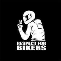 X11CM Car Stickers Respet For Bikers Sticker On Auto Vinyl Funny 3D Stickers And Decals Motorcycle Car Style Decoration Decals  Emblems