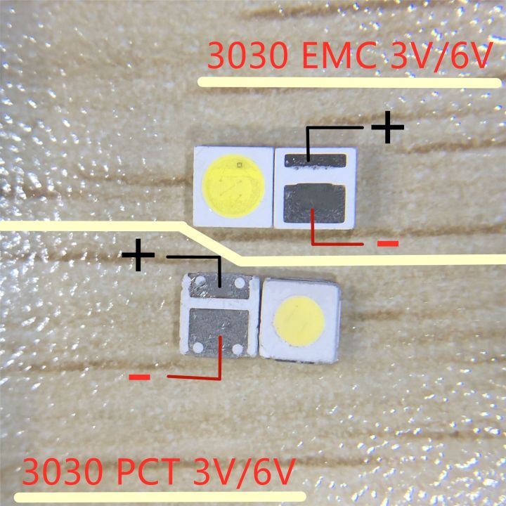 LED Backlight 1W 1.5W 2W 3030 3V 6V Cool white 80-90LM TV Application new PCT EMC led 3v Electrical Circuitry Parts