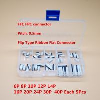 FFC ฝาพับแบบฝาพับ6/8/10/12/14/16/20/24/30/40ขาชนิดด้านล่าง Filp ลง FPC 0.5Mm ติดต่อขั้วต่อไฟฟ้า