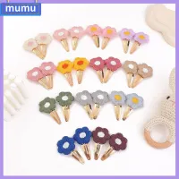 MUMU 10pcs ดอกเดซี่ คลิปผมเด็ก ผ้าที่เป็นกลาง งานปัก คลิปหนีบผม อุปกรณ์เสริมเสริม งานทำมือ Barrettes เด็กวัยหัดเดิน