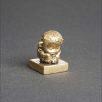 Antique Brass Sun Wukong Desktop Ornament Supreme Treasure Copper Seal Creative Tea Pet Play Ornament