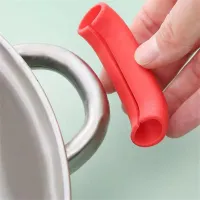 Pot Ear Clips Silicone Pan Handle Cover Heat Insulation Covers Non-slip Steamer Casserole Pan Handle Holder cookware Oven Mitts Other Specialty Kitche