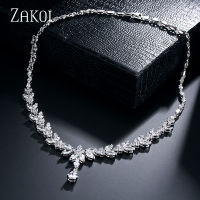 HotZAKOL Luxury Brilliant Zirconia Leaf สร้อยคอต่างหูแหวนสร้อยข้อมือสำหรับผู้หญิง CZ Drop เจ้าสาวงานแต่งงานชุดเครื่องประดับ New