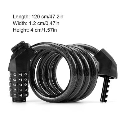 【CW】 Lock 5 Digit Code Combination Safety Cable Anti-theft
