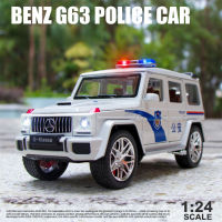 1:24 Benz AMG G63รถตำรวจ Off-Road รถ Diecast โลหะผสมรุ่นรถเสียงดึงกลับคอลเลกชันเด็กของเล่นของขวัญ