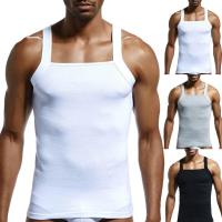 Casual Men Solid Color Sleeveless Slim Vest Breathable Fitness Cotton Tank Top Suitable for sports bedroom daily wear gifts