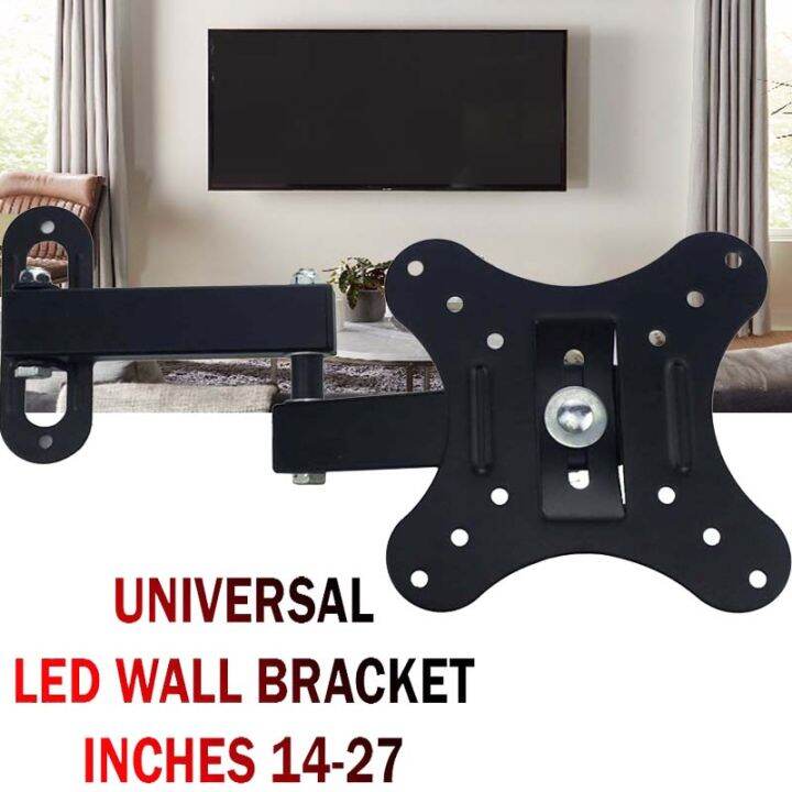 Adjustable 14"27" TV Wall Mount Bracket Tilt Swivel TV Bracket Lazada PH