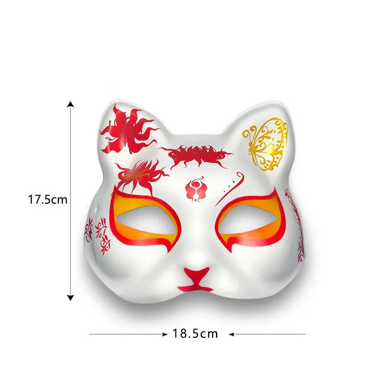 Japanese Style Cat Fox Mask Half Face Hanfu Demon Fox Wearable Masquerade  Cos Cartoon Ancient Style Net Red | Lazada
