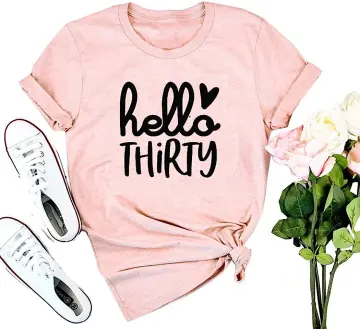Hello Thirty Shirt Women 30th Birthday T Shirt Level 30 Unlocked Funny  Letter Print Love Heart Graphic Short Sleeve Tee Tops Grey at  Women's  Clothing store