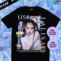 prevalentเสื้อยืดแขนสั้นสำหรับผู้ชายและผู้หญิง  พิมพ์ลายอัลบั้ม  LALISA solo kpop กําหนดเอง