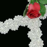 1 Yard Bridal Sash Applique Pearl Rhinestone Applique for Wedding Dress W 2.4"