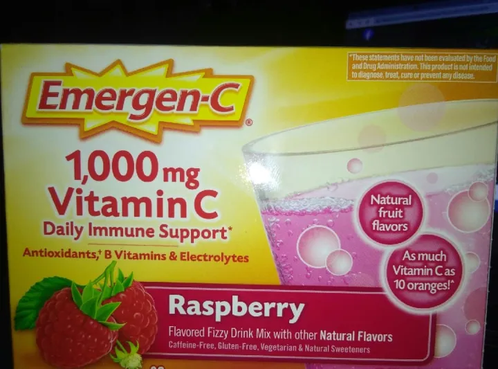 Emergenc Vitamin C Fizzy Drink Mix Raspberry 1000 Mg 30 Packets