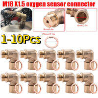 Universal ทองเหลือง Fitting M18x1.5 Connector Plug Kit ไอเสีย90องศา O2 Oxygen Sensor Sp Extender เครื่องมือ1-10Pcs