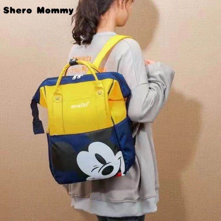 top-shero-mommy-2023-พร้อมส่ง-กระเป๋าเป้สะพายหลัง-ใส่ผ้าอ้อม-ลายมิกกี้เมาส์-สําหรับเดินทาง