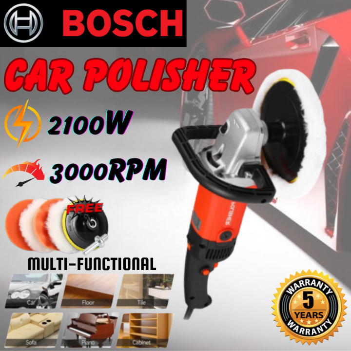🎇READY STOCK🎇 BOSCH 7" Car Polisher 2100W Car Polish Machine Buffing