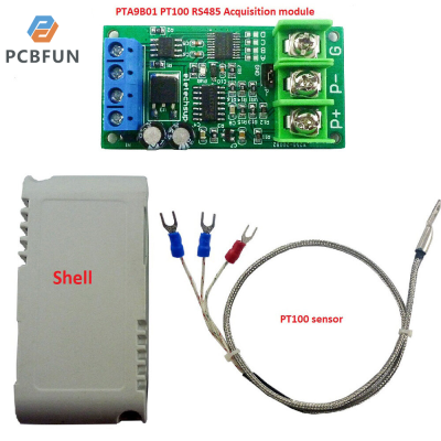 pcbfun ตัวแปลง DC 12V PT100 RTD RS485 Modbus เซ็นเซอร์อุณหภูมิ Rtu-20-400 ℃ -20-220 ℃ เข้ากันได้ PT100เซ็นเซอร์2สาย3สาย