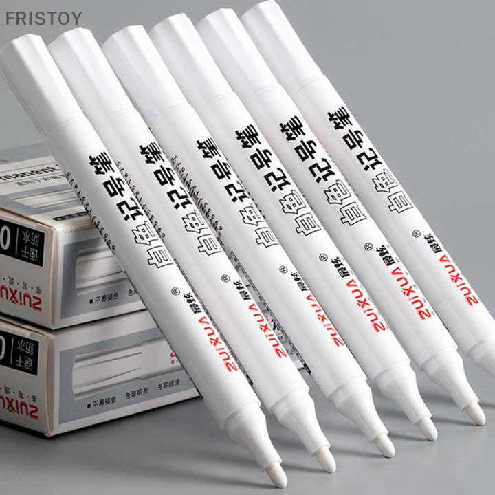 fristoy-ปากกาสีขาวกันน้ำมันปากกากราฟฟิตีปากกาเจลเขียนสภาพแวดล้อมแบบถาวร