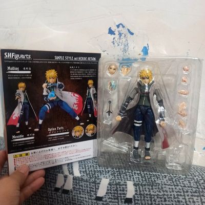 ฟิกเกอร์ฟิกเกอร์นารูโตะนามิคาเซะมินาโตะ Shfiguart Shippuden รุ่นที่สี่ Namikaze Minato โมเดลตุ๊กตาขยับแขนขาได้ SHF ตุ๊กตาของเล่น