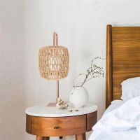 2X Simulated Rattan Lamp Cover Handmade Woven Chandelier Vintage Lampshade Home Decor Hanging Pendant Bedroom