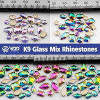 VDD 20ชิ้นที่มีคุณภาพสูง AAAAA ขนาดผสมรูปร่าง K9แก้วคริสตัล Rhinestones Flatback หินสำหรับเล็บตกแต่งงานฝีมือ DIY