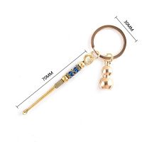 Ear Spoons Retro Brass Dragon Portable Ear Cleaning Tool Ear Pick Ear Wax Remover Curette Cleaner Keychain Pendants 18 Styles