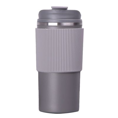 Coffee Cup Double Wall Heat Resistant Silicone Grip Travel Mug, Eco-Friendly Portable Cups with Leakproof Lid