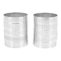 ~ 10 Pcs Circular Stainless Steel Tart Ring Tower Pie Cake Mould Baking Tools Perforated Cake Mousse Ring,8cm