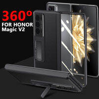 สำหรับ Honor V2มหัศจรรย์เคสป้องกันเลนส์หนังฟิล์มแก้ว HD มีที่ค้ำป้องกันบานพับเคสใส่โทรศัพท์กันกระแทก