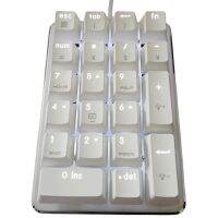 【▼Hot Sales▼】 sijieyis8 ปุ่มปุ่มสีขาว Backlit เชิงกลแป้นพิมพ์ตัวเลข Numpad 21ปุ่มพร้อมสวิตช์สีฟ้าเชอร์รี่สำหรับโน้ตบุ๊คพีซี