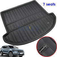 Fit สำหรับ Hyundai Santa Fe 2013-2018 7ที่นั่งด้านหลัง Trunk Liner Boot Cargo Mat ถาดพรมชั้นโคลน Kick Protector Pad 2014 2015