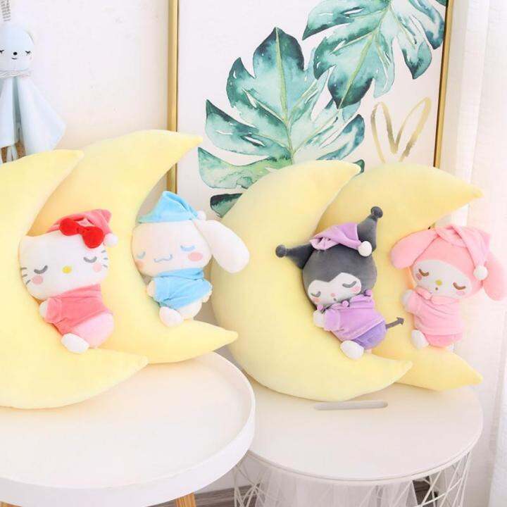 ins-cute-sanrio-cinnamoroll-melody-hello-kitty-plush-pillow-moon-sleeping-toy-big-eared-dog-unicorn-sofa-pillow