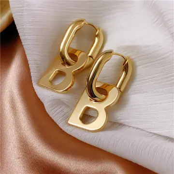 Initial Letter Stud Earrings For Women Stainless Steel Letter A-Z Piercing  Earring Femme Korean Fashion Jewelry Gift 2023