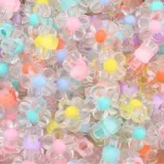 Translucent Flower Beads, Clear Beads for Jewelry Making, Choker