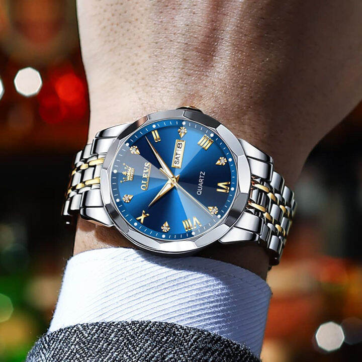 olevs-watch-for-men-diamond-business-dress-analog-quartz-stainless-steel-waterproof-luminous-date-two-tone-luxury-casual-wrist-watch-blue-watch-for-men